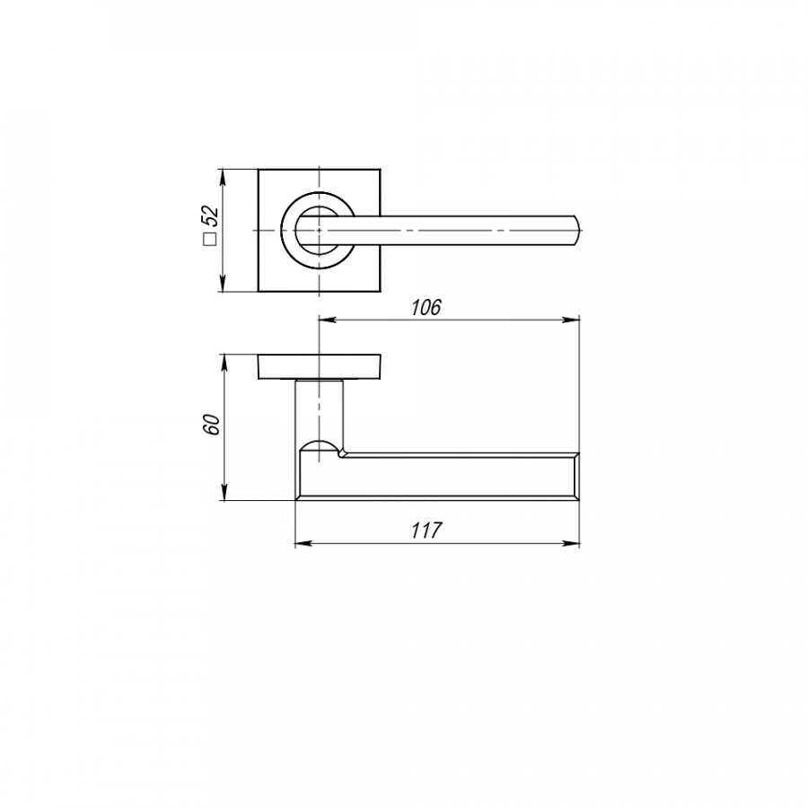Ручка раздельная K.JK51.IND FUSE SN/CP-3 мат.никель/хром (AL руч.)