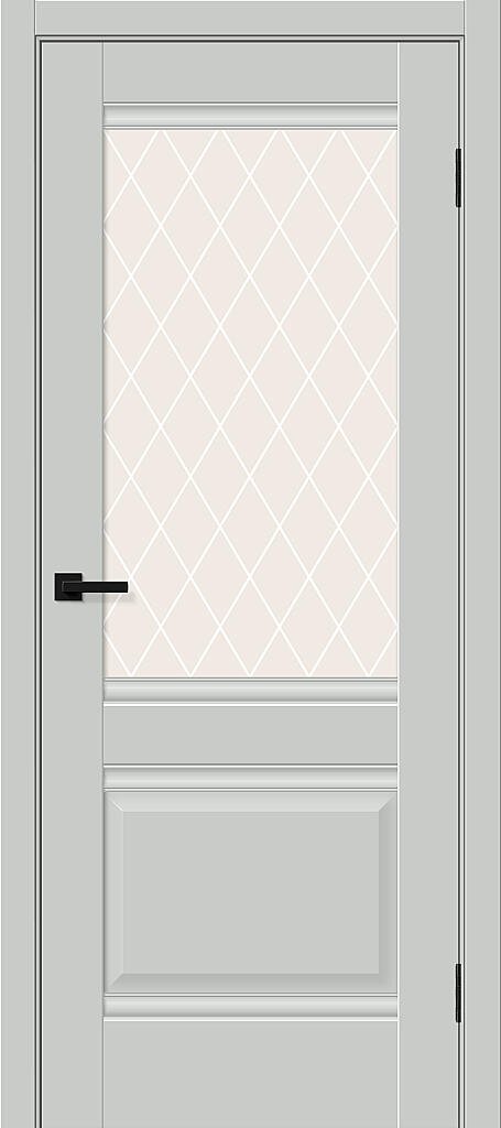 Прима-3 Grey Silk White Сrystal - Серия Prima - Двери ПЭТ