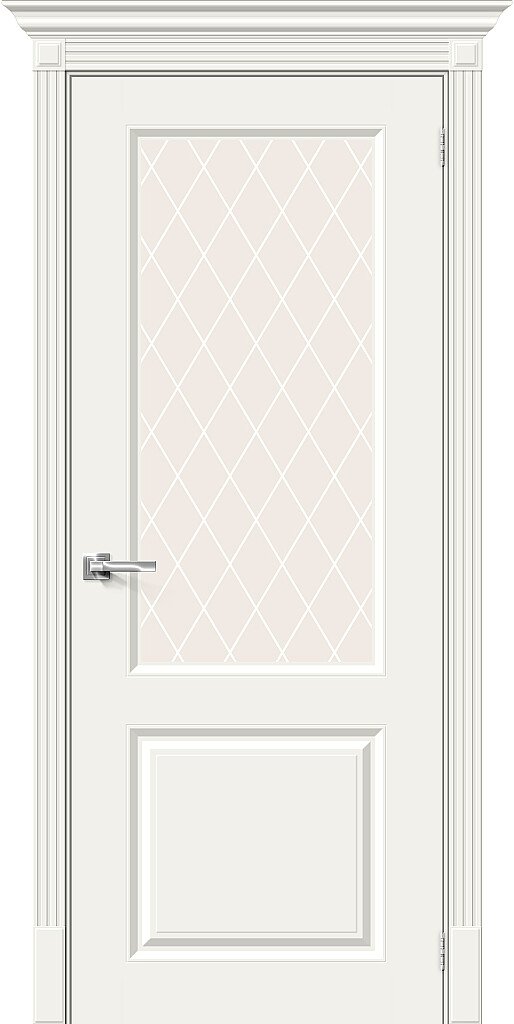 Скинни-13 Whitey White Сrystal - Серия Skinny - Двери с отделкой эмалью