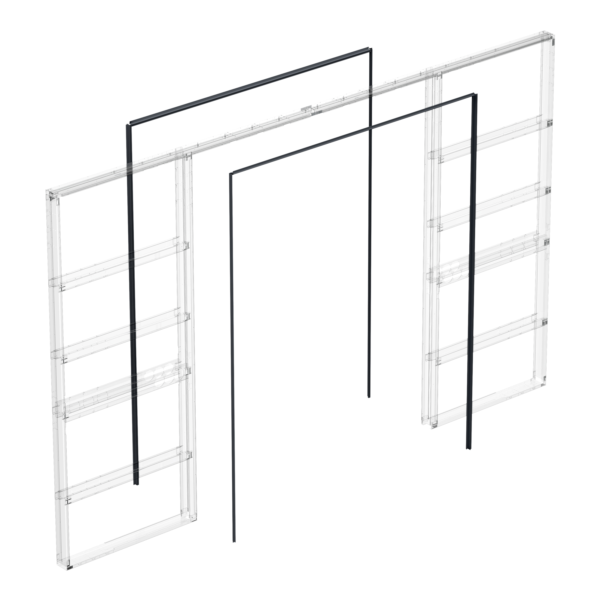 Комплект для обрамления пенала для двухстворчатой двери SLD.Comfort-PENAL frame 1800/2900 BL