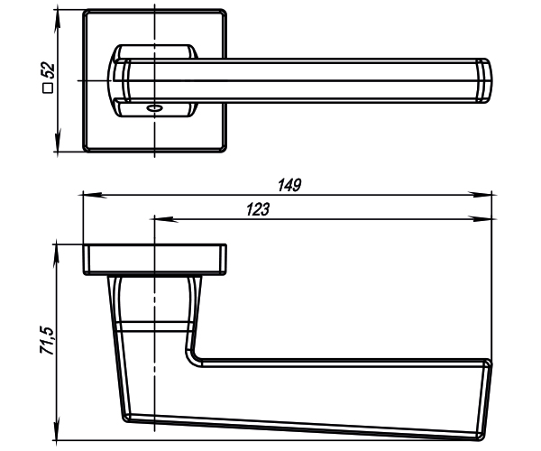Ручка раздельная K.USQ52.GROOVE (GROOVE USQ5) BB/SBB-17 кор.бронза/мат.кор.бронза - Правая