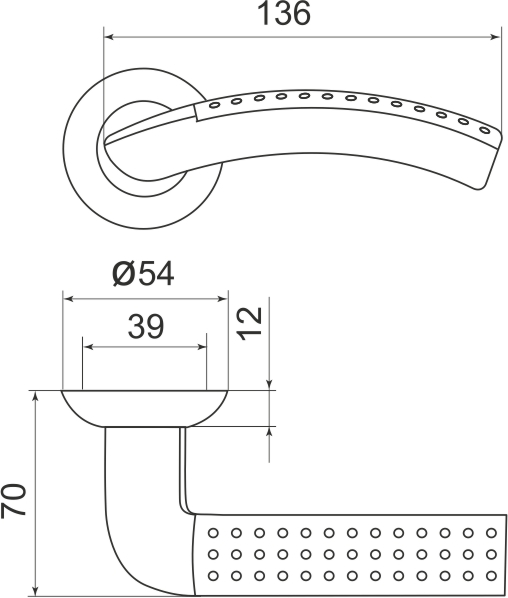 Ручка раздельная R.LD54.Libra26 (Libra LD26) SN/CP-3 матовый никель/хром TECH (кв. 8х140) - Левая