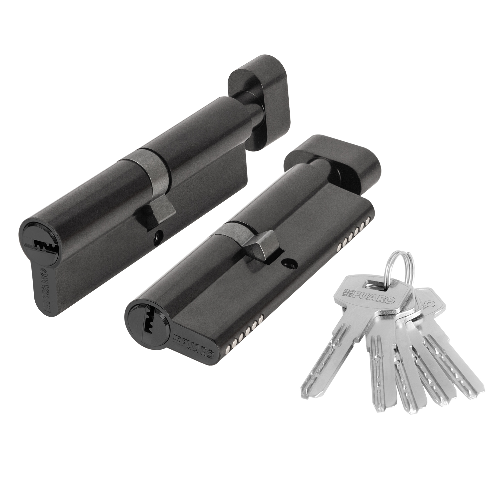 Цилиндровый механизм (200 ZM/100) 2000ZM Knob 100 (60+10+30) BL-24 черный 5Key с вертушкой