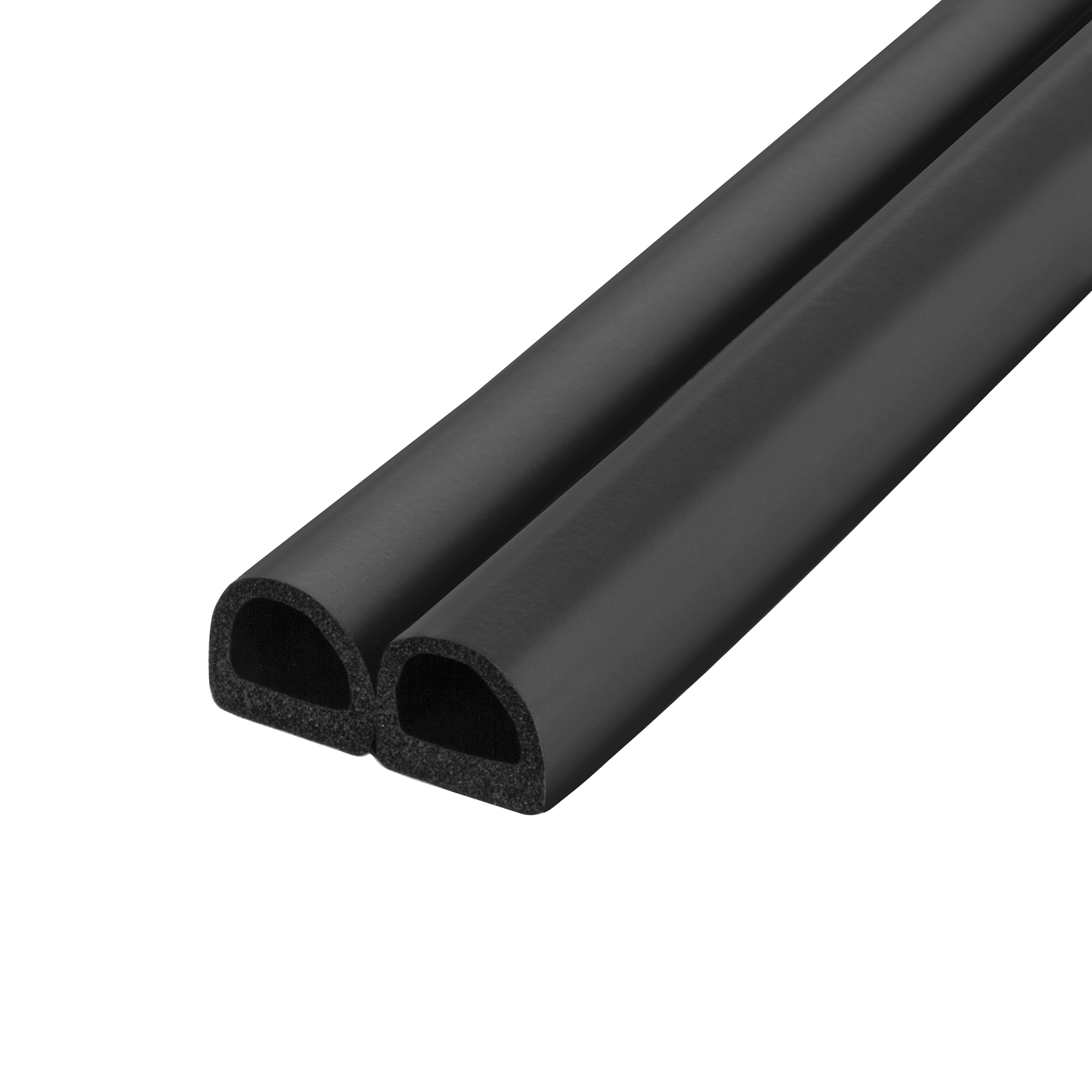 Уплотнитель самоклеящийся ADH/D-14,2x12,7mm, BLACK (с белой пленкой) 120 m