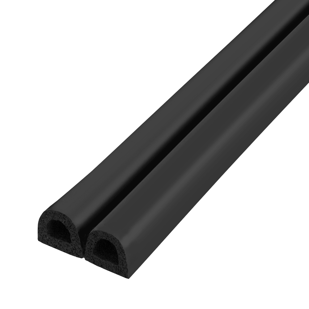 Уплотнитель самоклеящийся ADH/D-9x7,5mm, BLACK (с белой пленкой) 100m
