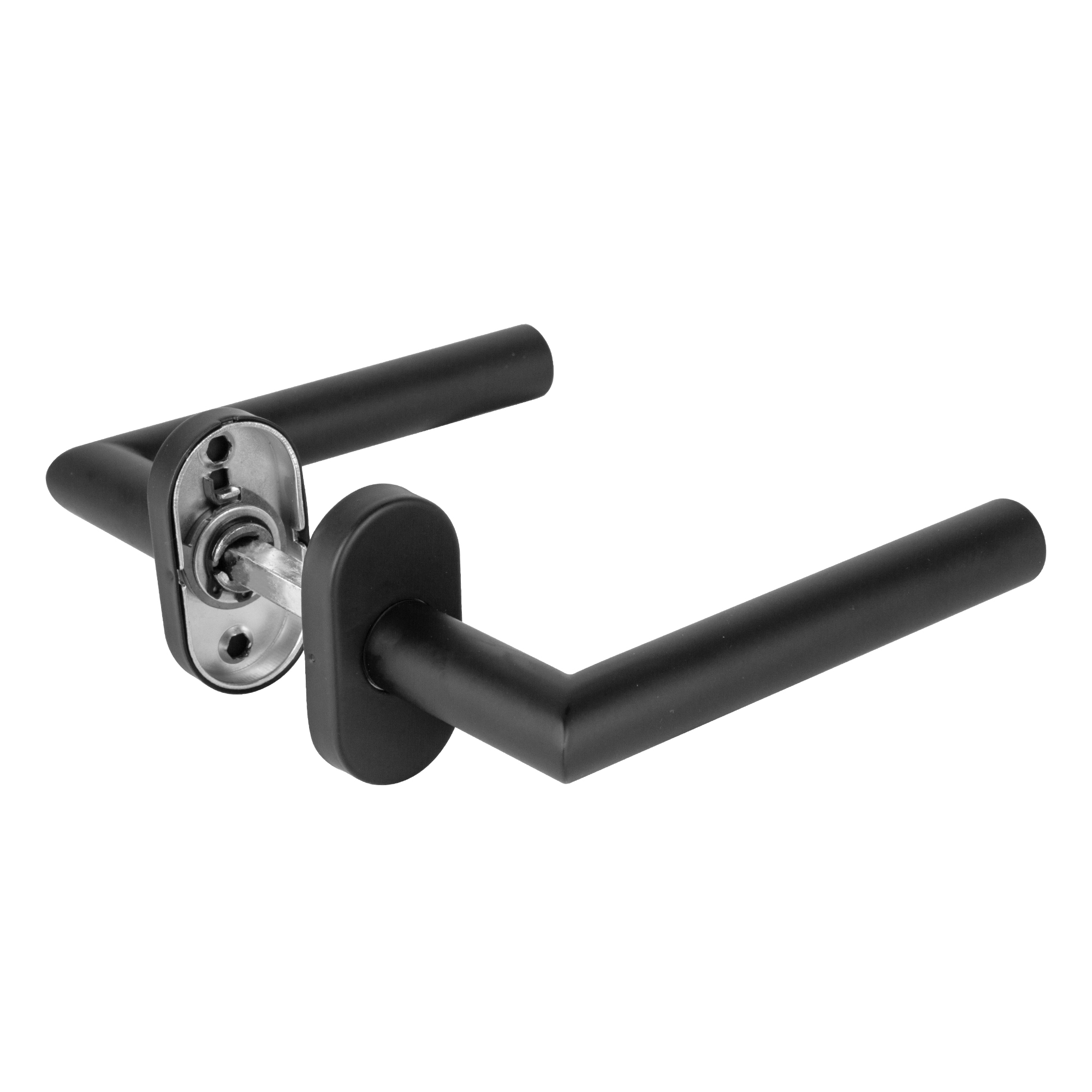 Ручка раздельная R.DSS201-0204P/19 (DSS-0204P/19) INOX 201 BLACK (овальное основание)
