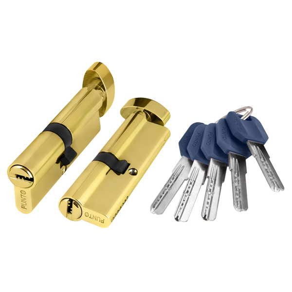 Цилиндровый механизм (Z402/80) Z4002Knob80(30+10+40) с вертушкой PB латунь